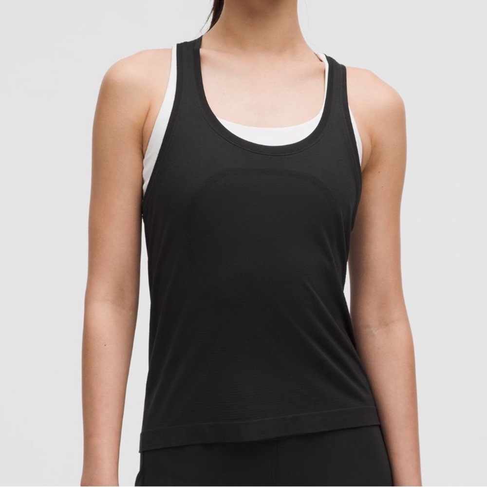 Swiftly Tech Racerback Tank Top 2.0 Waist Length • Black